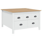 Kaffebord Hvit Og Honningbrun 79.5 X 79.5 X 49 Cm Massiv Furu