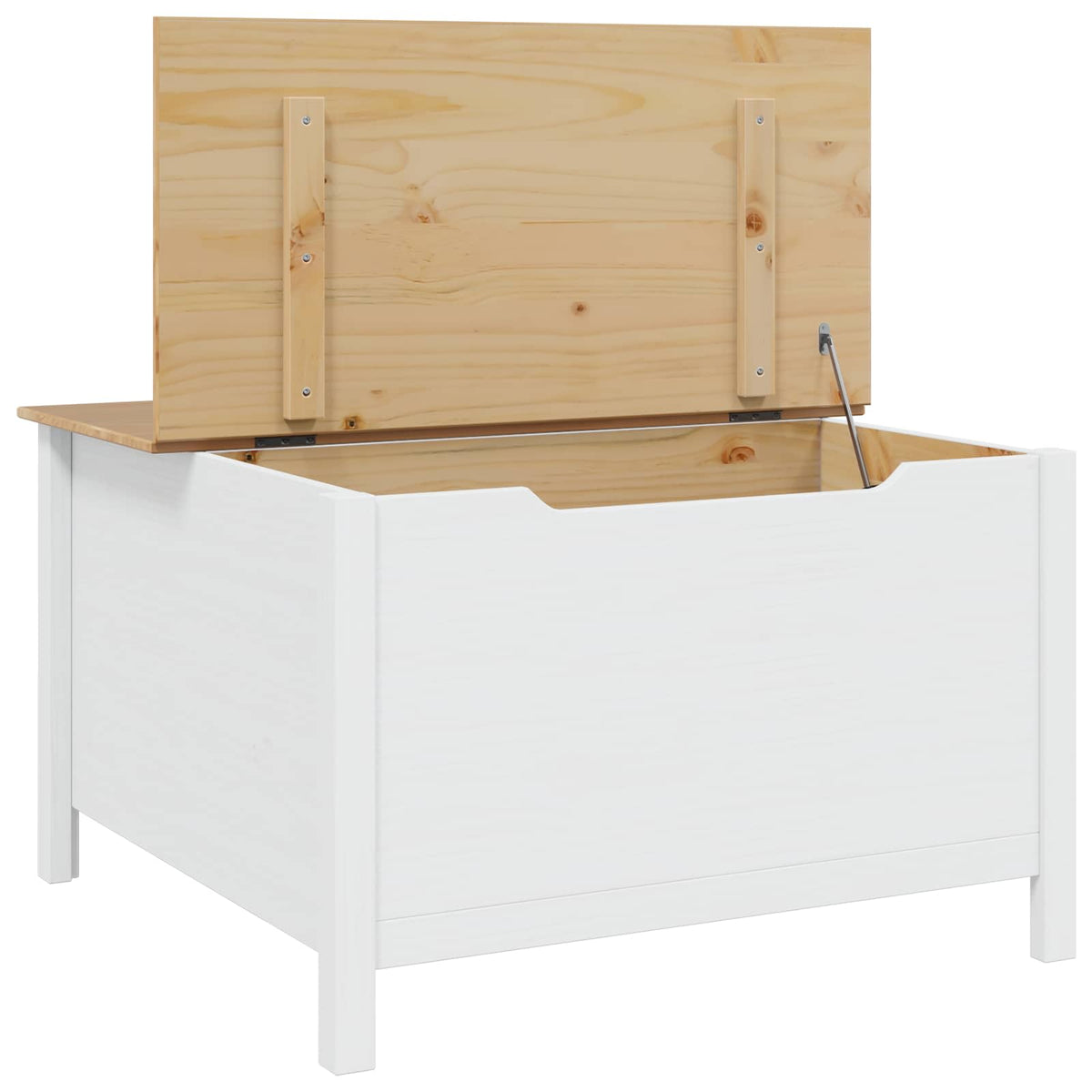 Kaffebord Hvit Og Honningbrun 79.5 X 79.5 X 49 Cm Massiv Furu