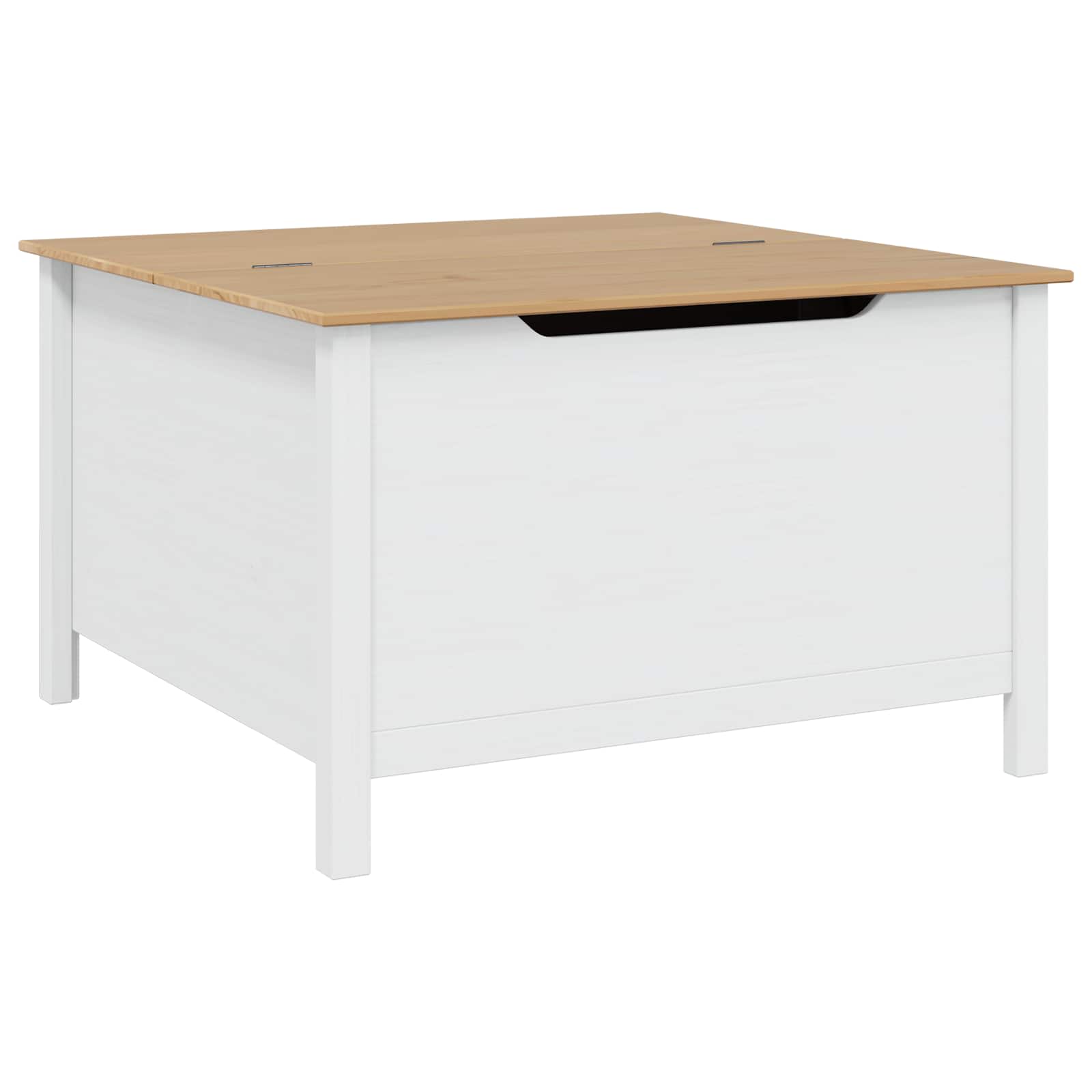 Kaffebord Hvit Og Honningbrun 79.5 X 79.5 X 49 Cm Massiv Furu