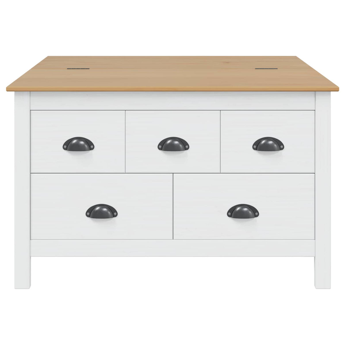 Kaffebord Hvit Og Honningbrun 79.5 X 79.5 X 49 Cm Massiv Furu