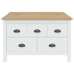 Kaffebord Hvit Og Honningbrun 79.5 X 79.5 X 49 Cm Massiv Furu