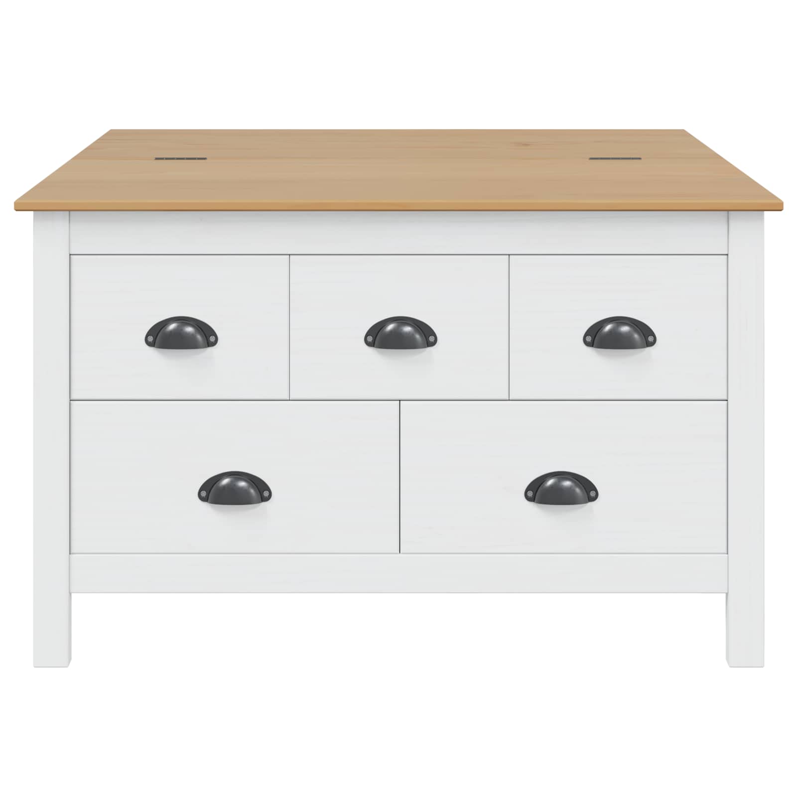 Kaffebord Hvit Og Honningbrun 79.5 X 79.5 X 49 Cm Massiv Furu