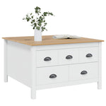Kaffebord Hvit Og Honningbrun 79.5 X 79.5 X 49 Cm Massiv Furu