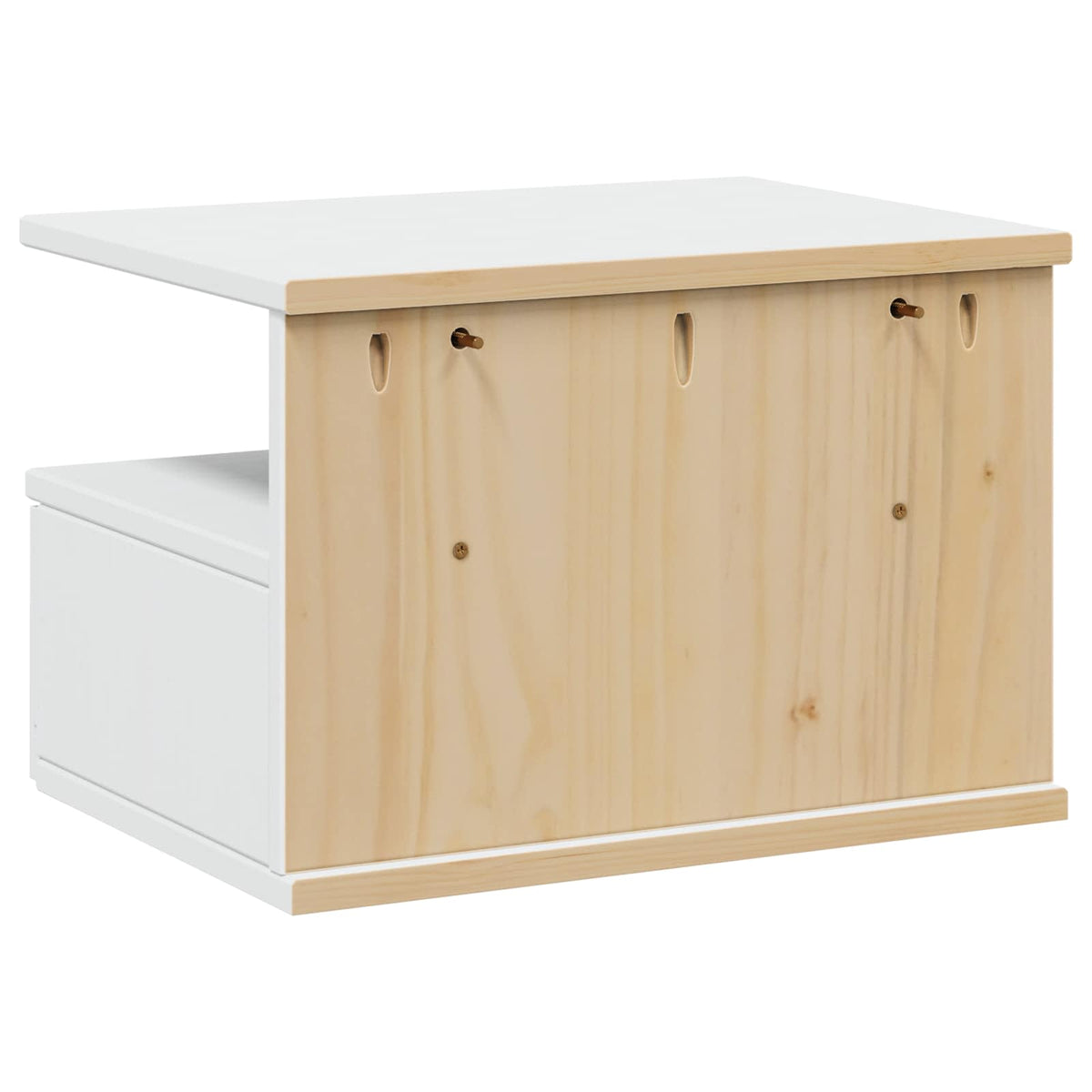 Nattbordskap Med Skuff Hvit 40 X 31 X 27 Cm Massiv Furu