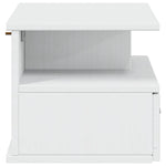 Nattbordskap Med Skuff Hvit 40 X 31 X 27 Cm Massiv Furu