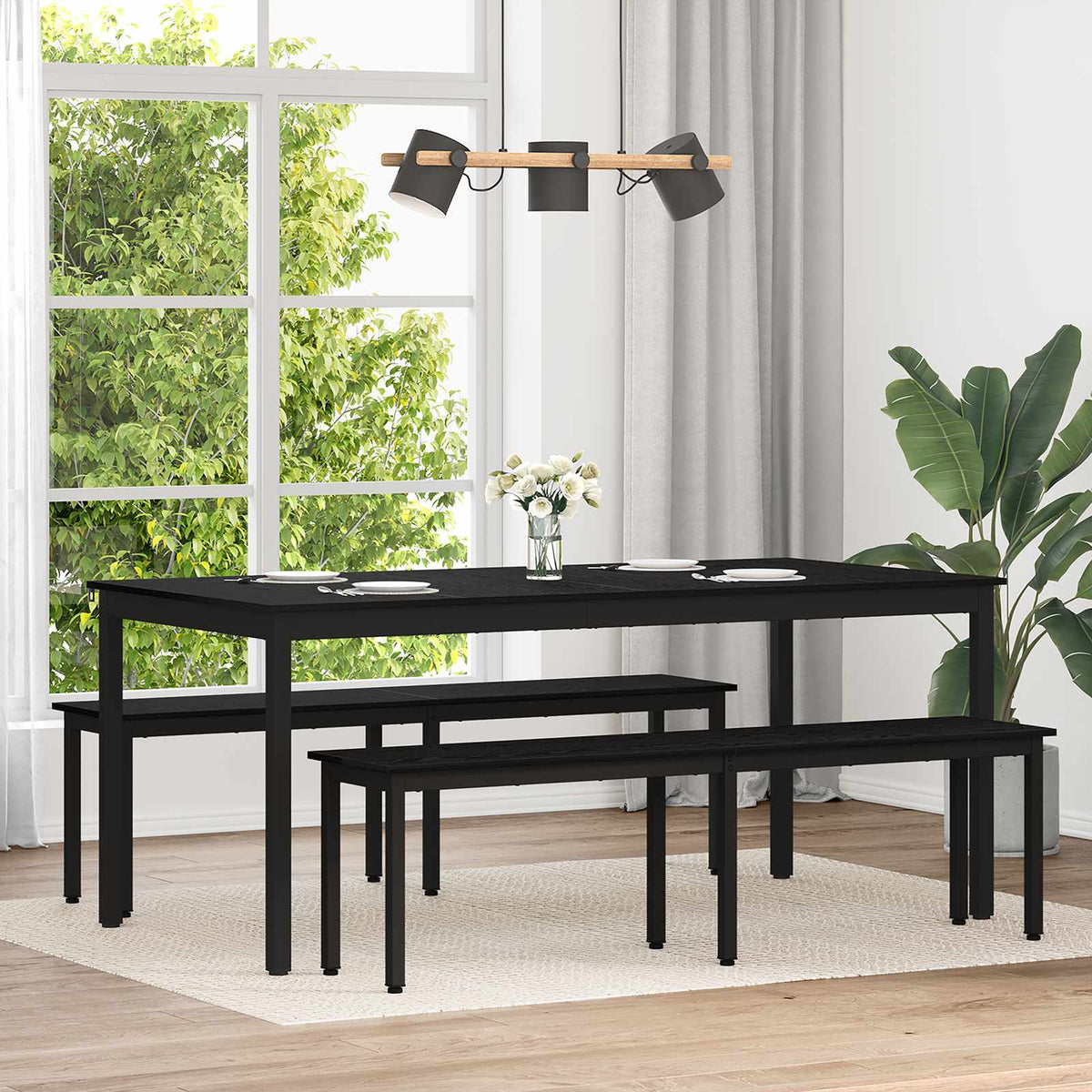 Spisebord 2 Pcs 180 X 90 X 75 Cm Konstruert Tre