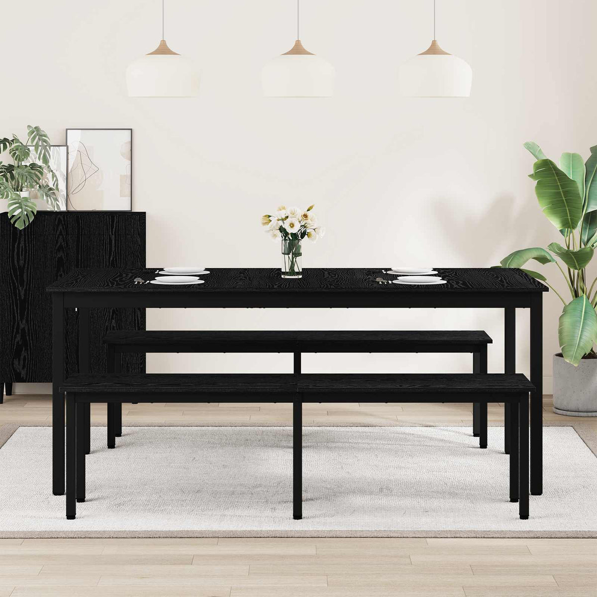 Spisebord 2 Pcs 180 X 90 X 75 Cm Konstruert Tre