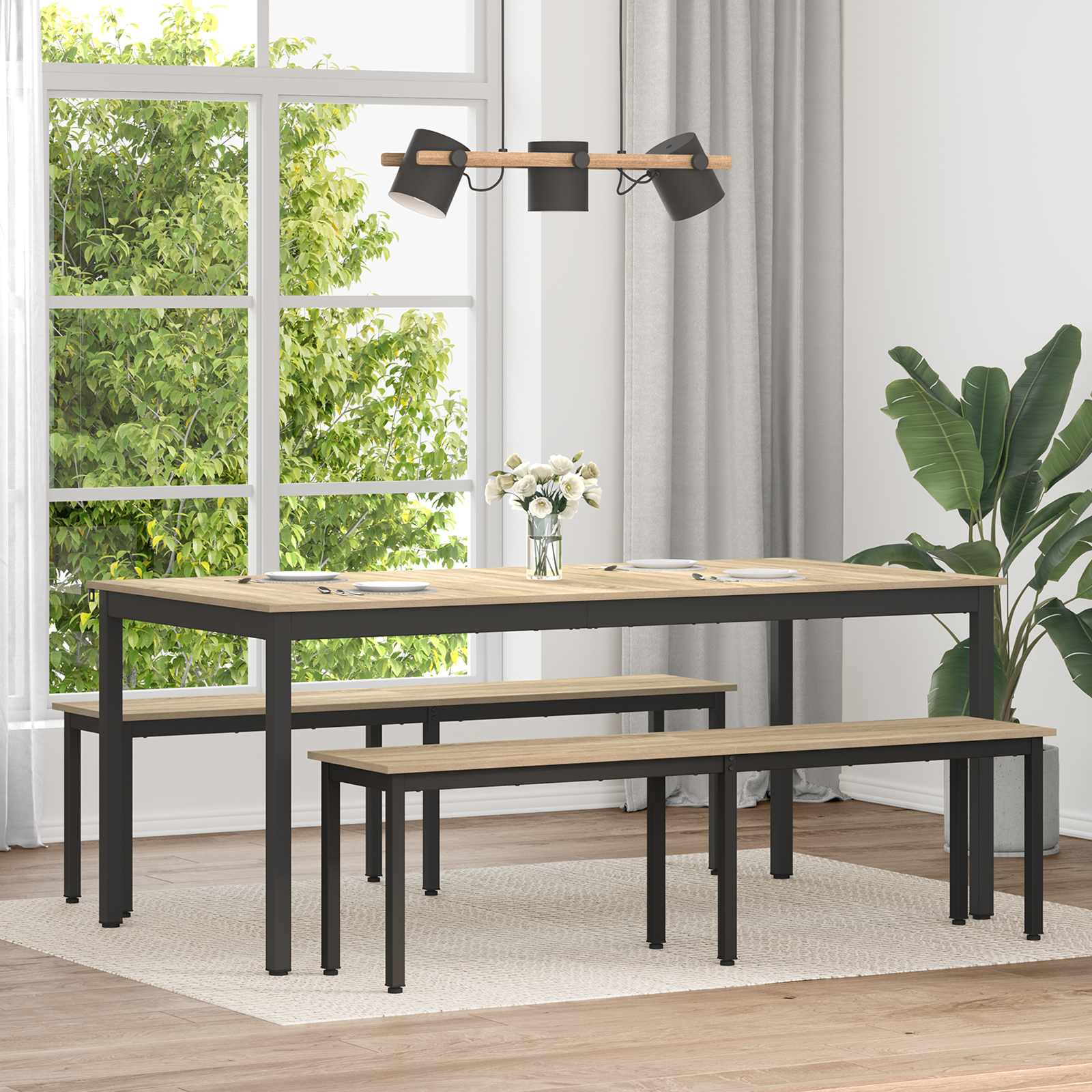 Spisebord 2 Pcs 180 X 90 X 75 Cm Konstruert Tre