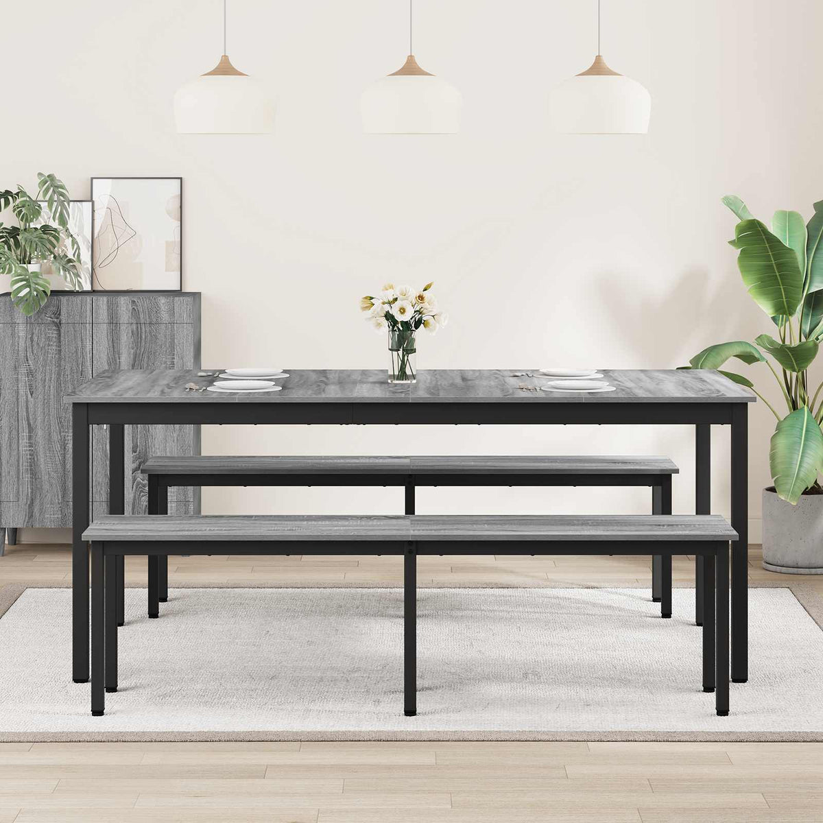 Spisebord 2 Pcs 180 X 90 X 75 Cm Konstruert Tre