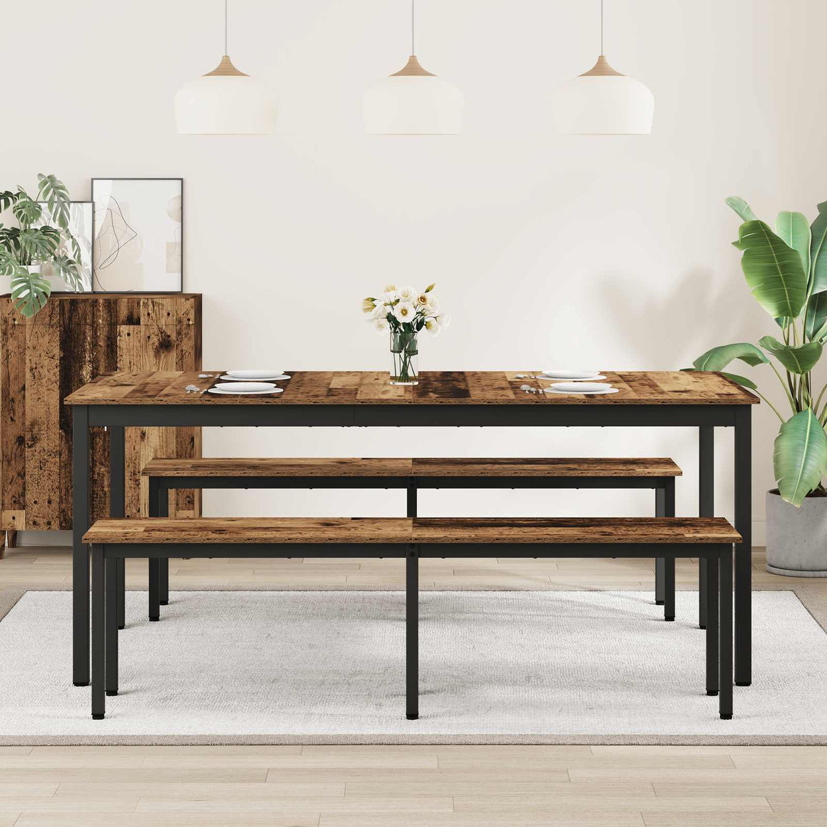 Spisebord 2 Pcs 180 X 90 X 75 Cm Konstruert Tre