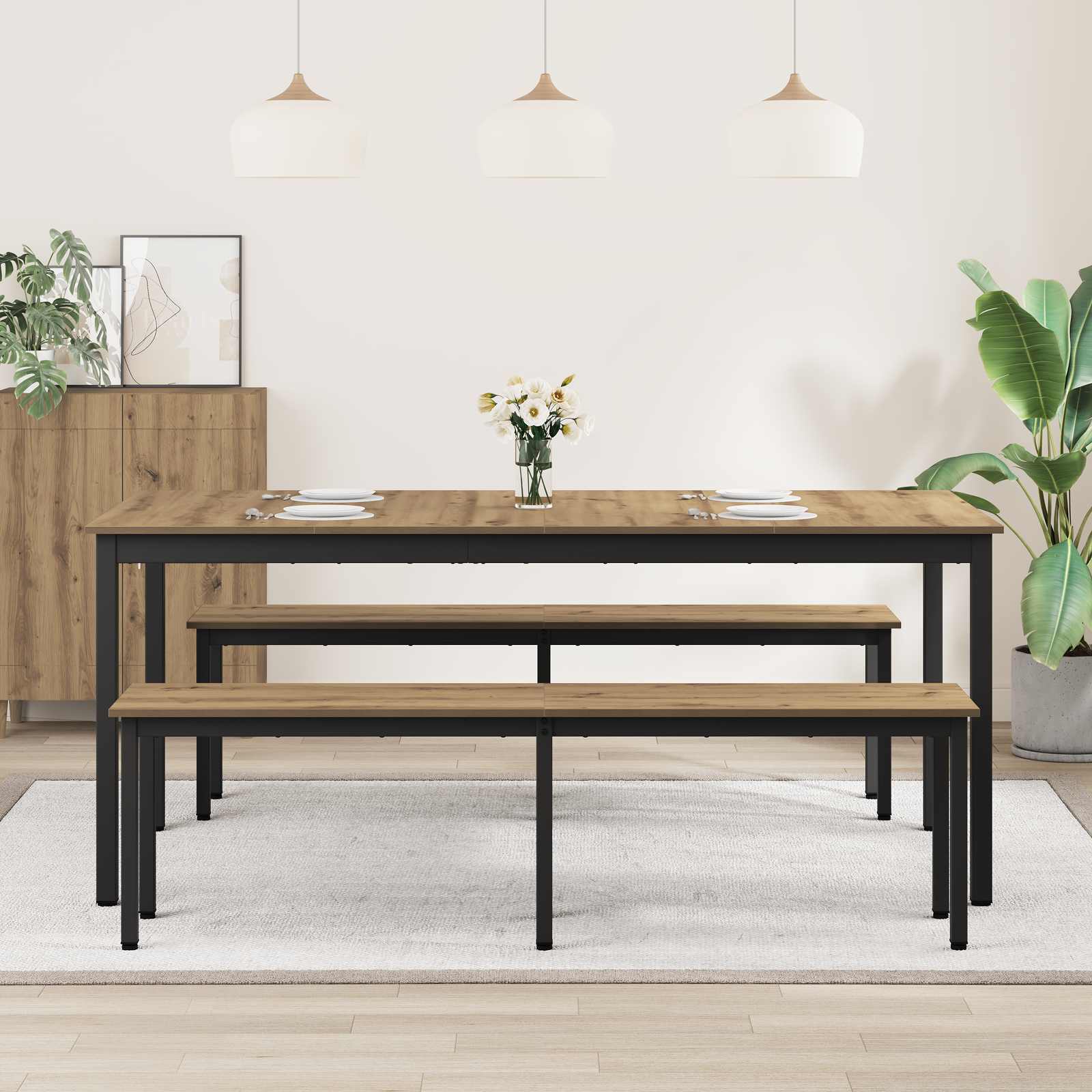 Spisebord 2 Pcs 180 X 90 X 75 Cm Konstruert Tre