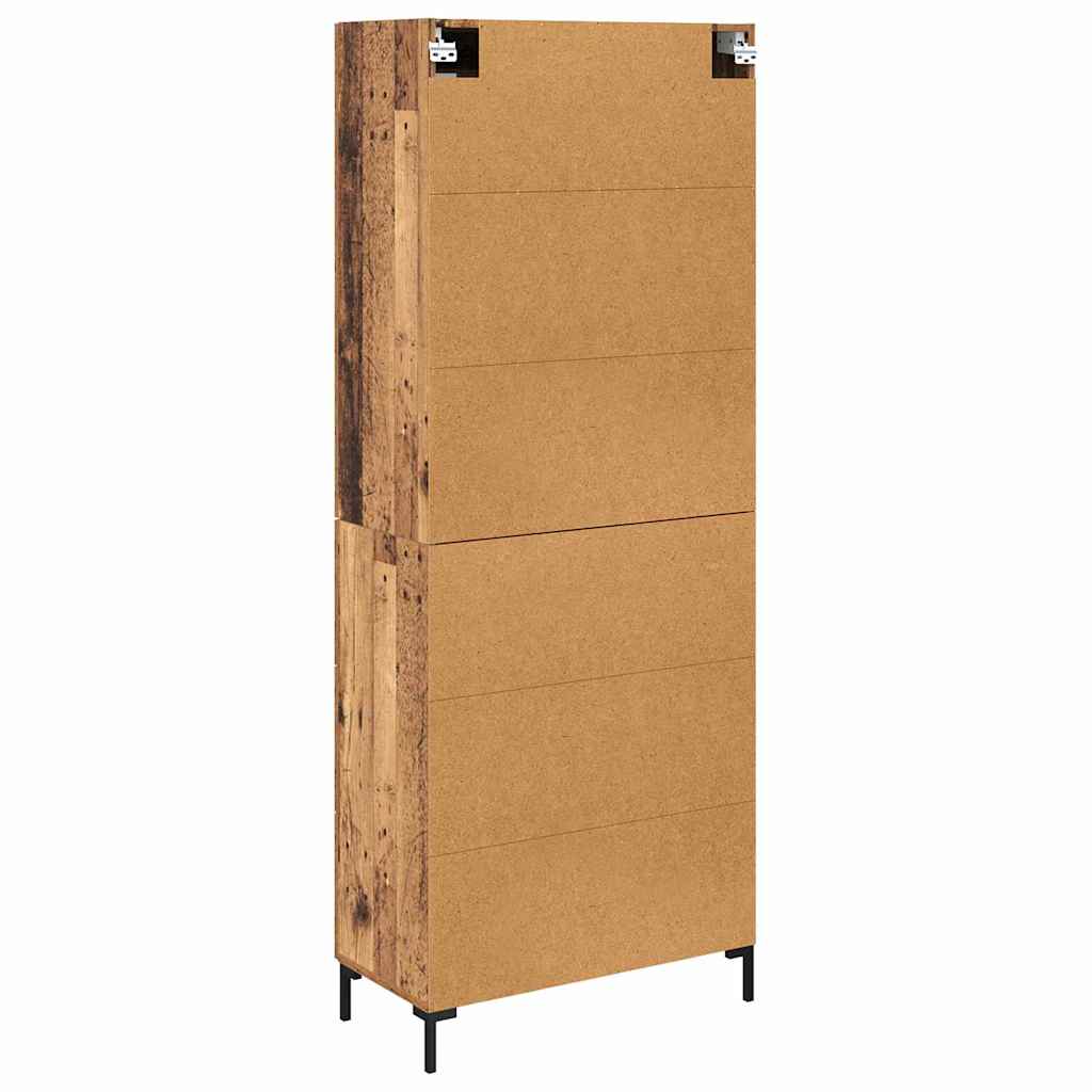 Høyskap 2 Pcs Gammelt Tre 69,5 X 34 X 180 Cm Konstruert Tre