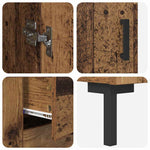 Høyskap 2 Pcs Gammelt Tre 69,5 X 34 X 180 Cm Konstruert Tre