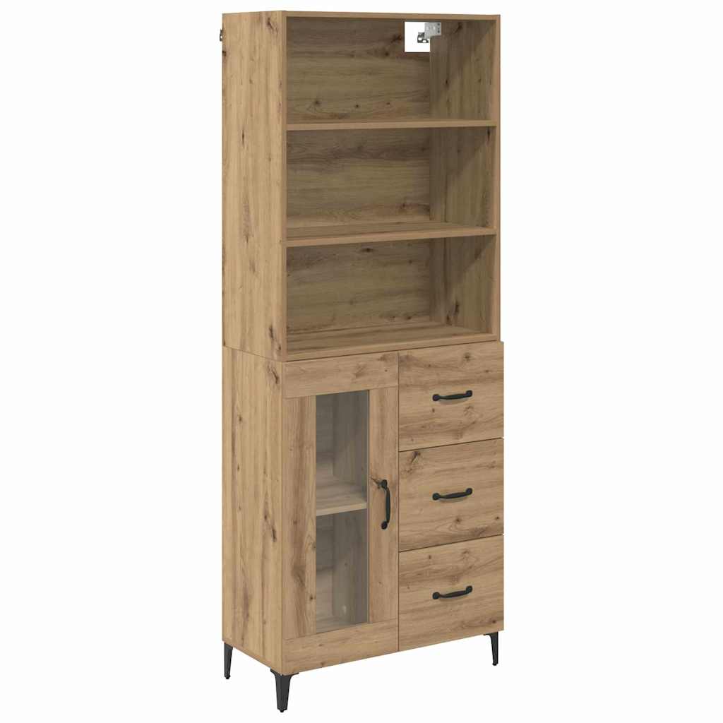 Høyskap Med Skuff Artisan Eik 69,5 X 34 X 180 Cm Konstruert Tre