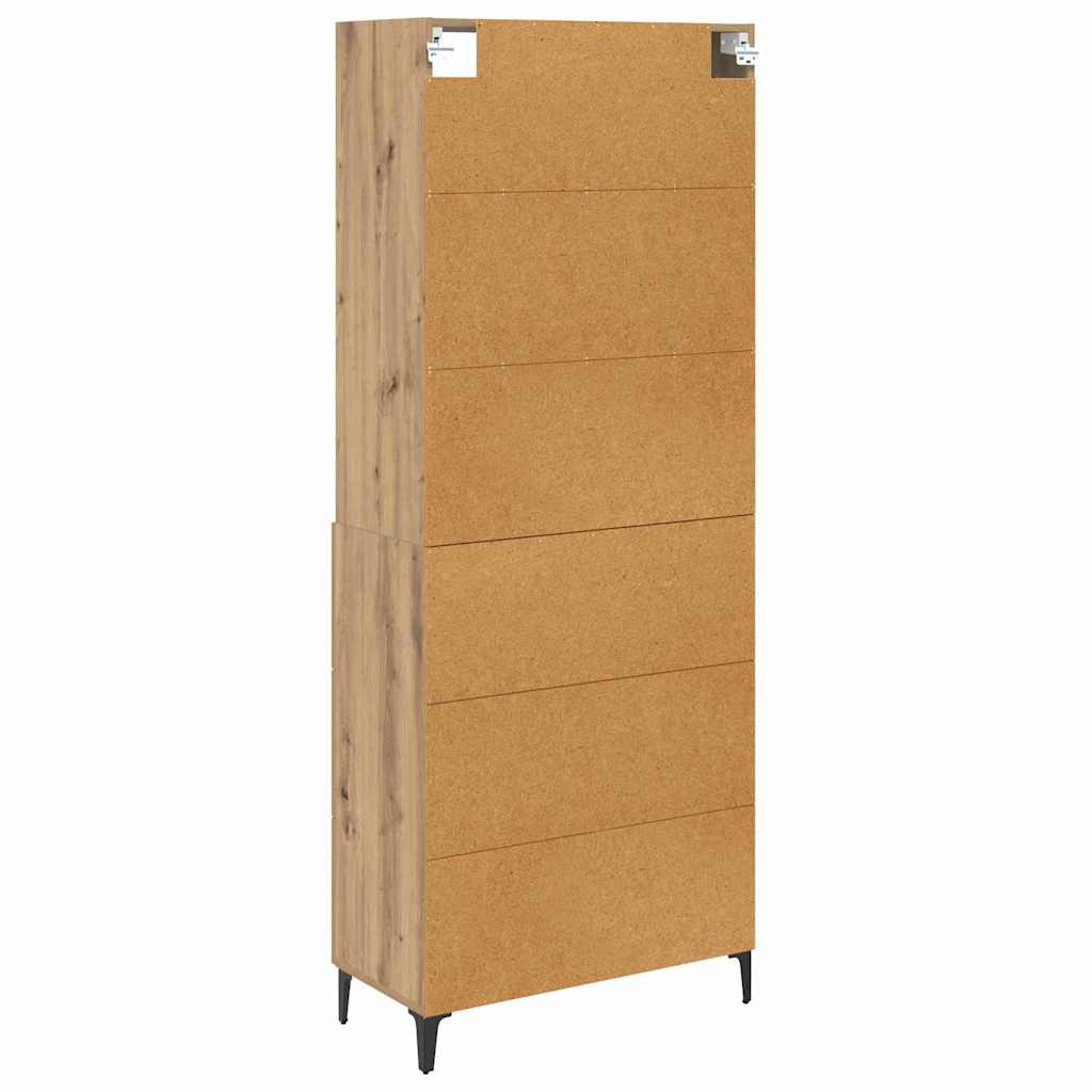 Høyskap Med Skuff Artisan Eik 69,5 X 34 X 180 Cm Konstruert Tre