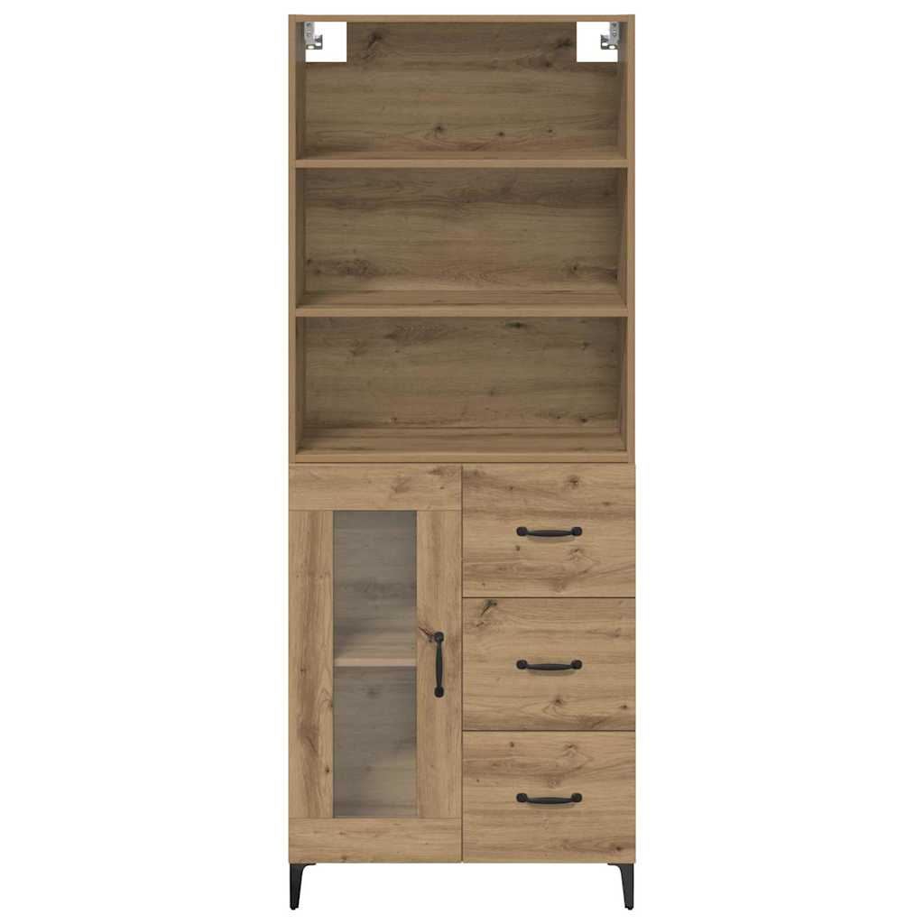 Høyskap Med Skuff Artisan Eik 69,5 X 34 X 180 Cm Konstruert Tre