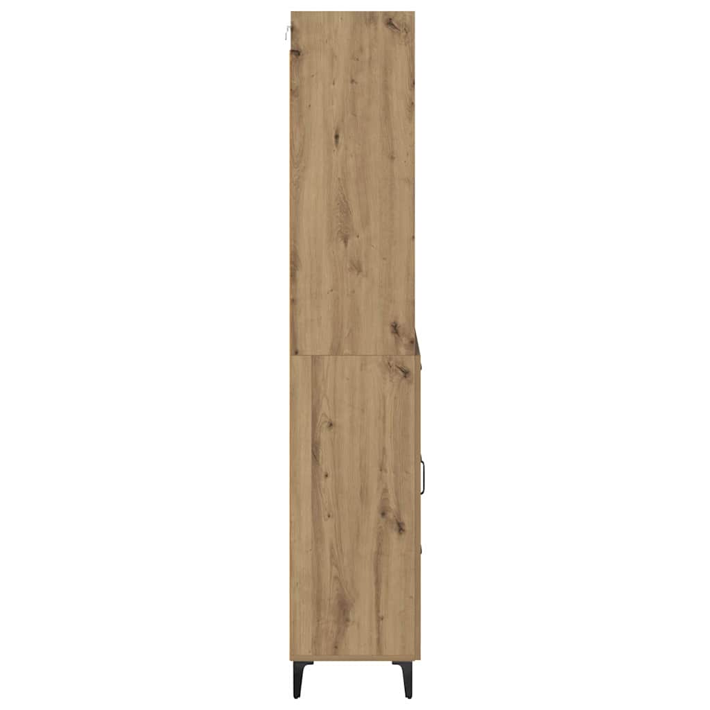 Høyskap Med Skuff Artisan Eik 69,5 X 34 X 180 Cm Konstruert Tre