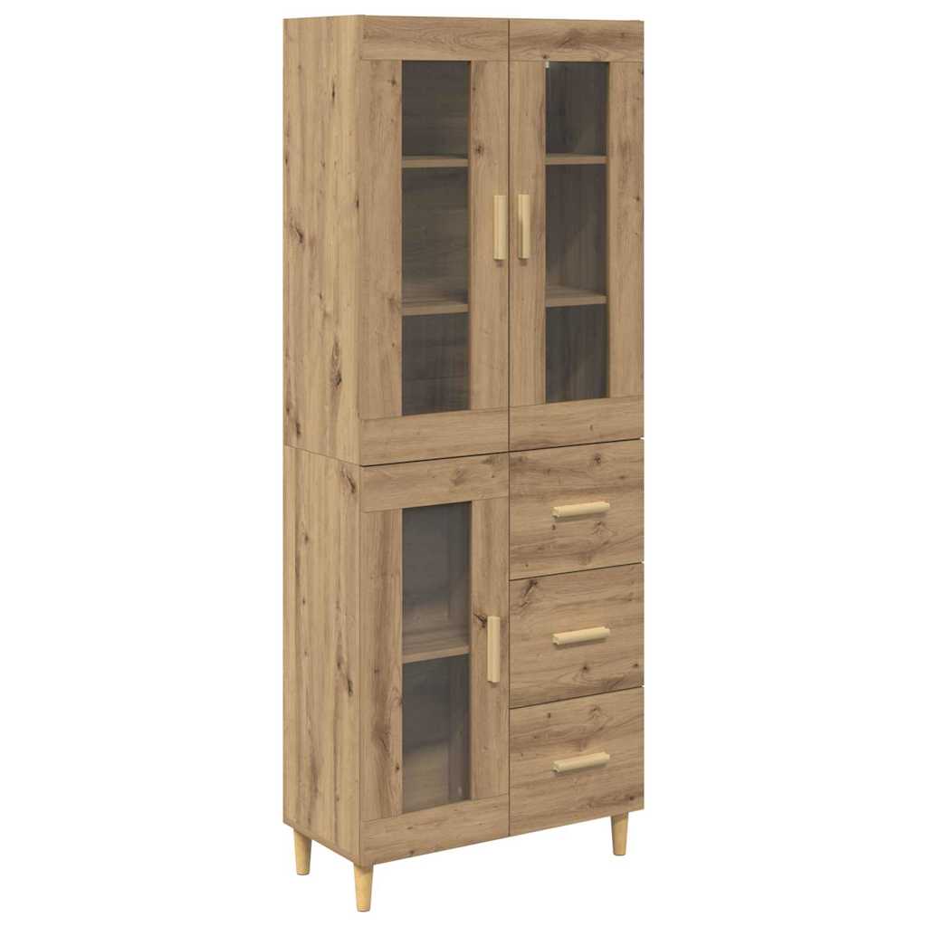 Høyskap Med Skuff Artisan Eik 69,5 X 34 X 180 Cm Konstruert Tre