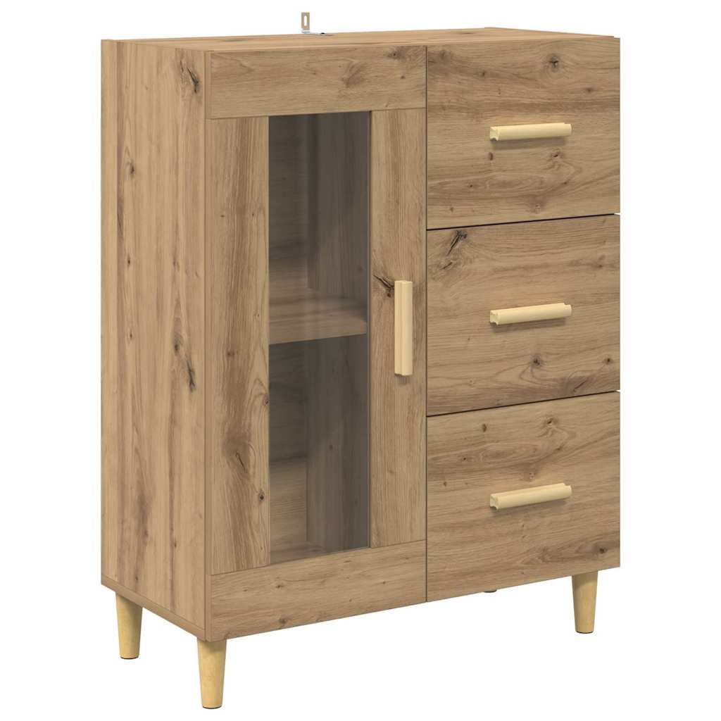 Høyskap Med Skuff Artisan Eik 69,5 X 34 X 180 Cm Konstruert Tre