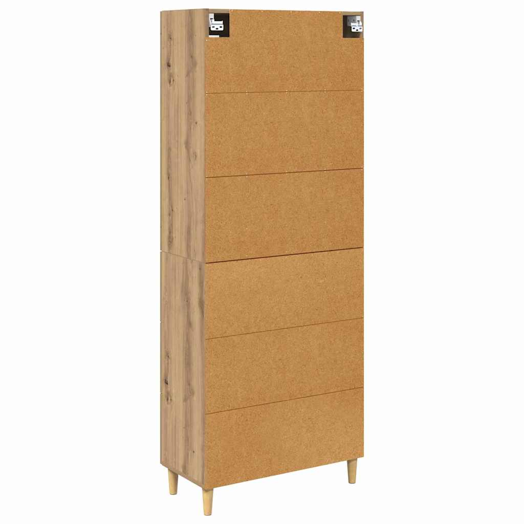 Høyskap Med Skuff Artisan Eik 69,5 X 34 X 180 Cm Konstruert Tre