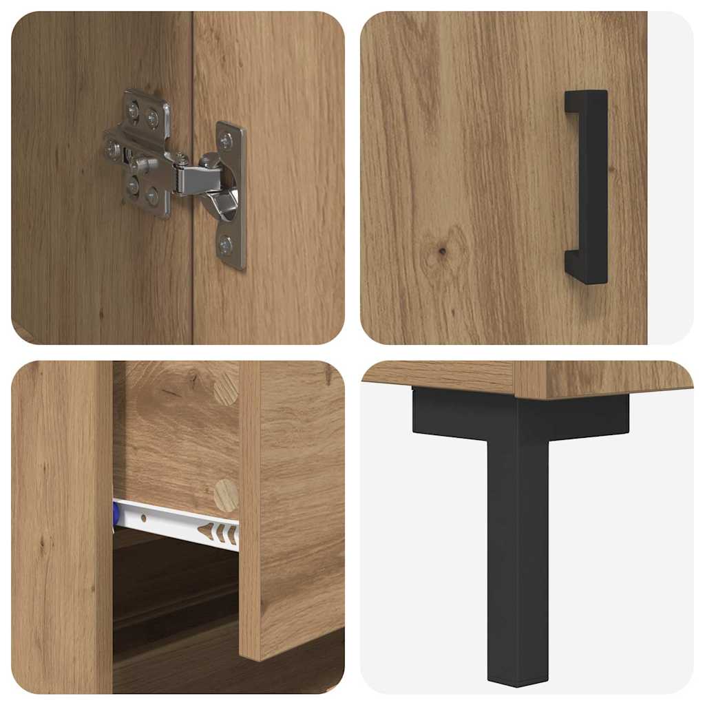 Høyskap 2 Pcs Artisan Eik 69,5 X 34 X 180 Cm Konstruert Tre