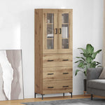 Høyskap 2 Pcs Artisan Eik 69,5 X 34 X 180 Cm Konstruert Tre
