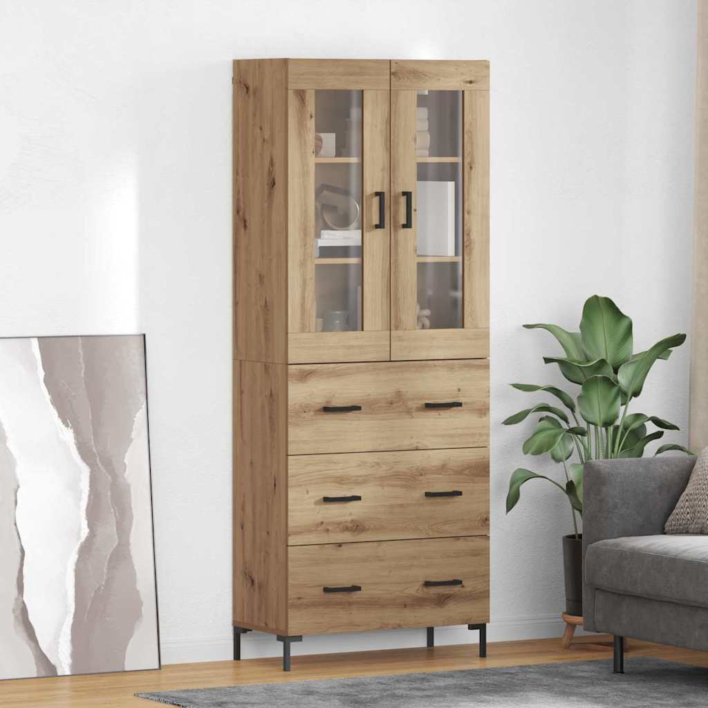 Høyskap 2 Pcs Artisan Eik 69,5 X 34 X 180 Cm Konstruert Tre