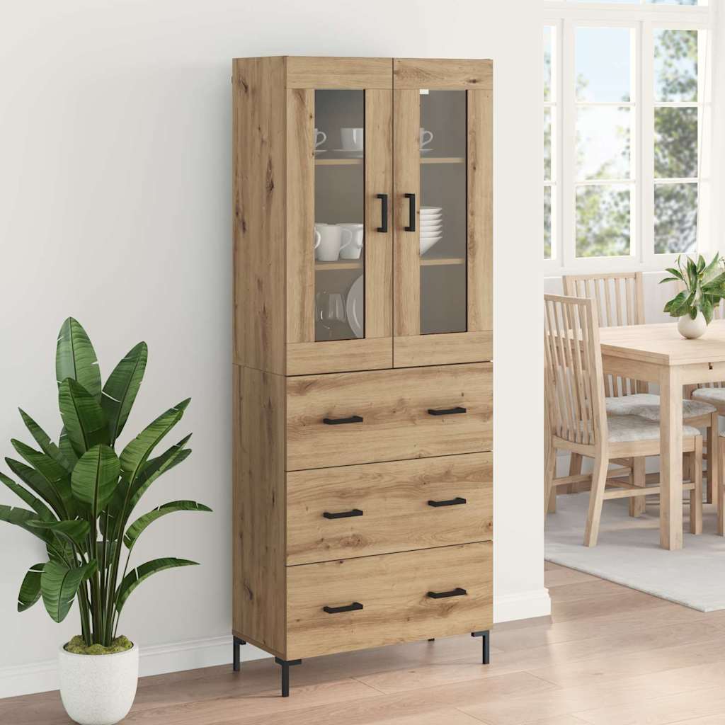 Høyskap 2 Pcs Artisan Eik 69,5 X 34 X 180 Cm Konstruert Tre