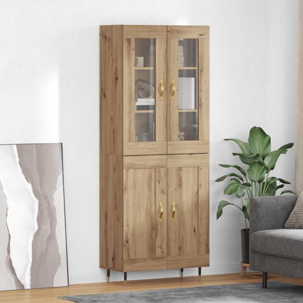 Høyskap 2 Pcs Artisan Eik 69,5 X 34 X 180 Cm Konstruert Tre