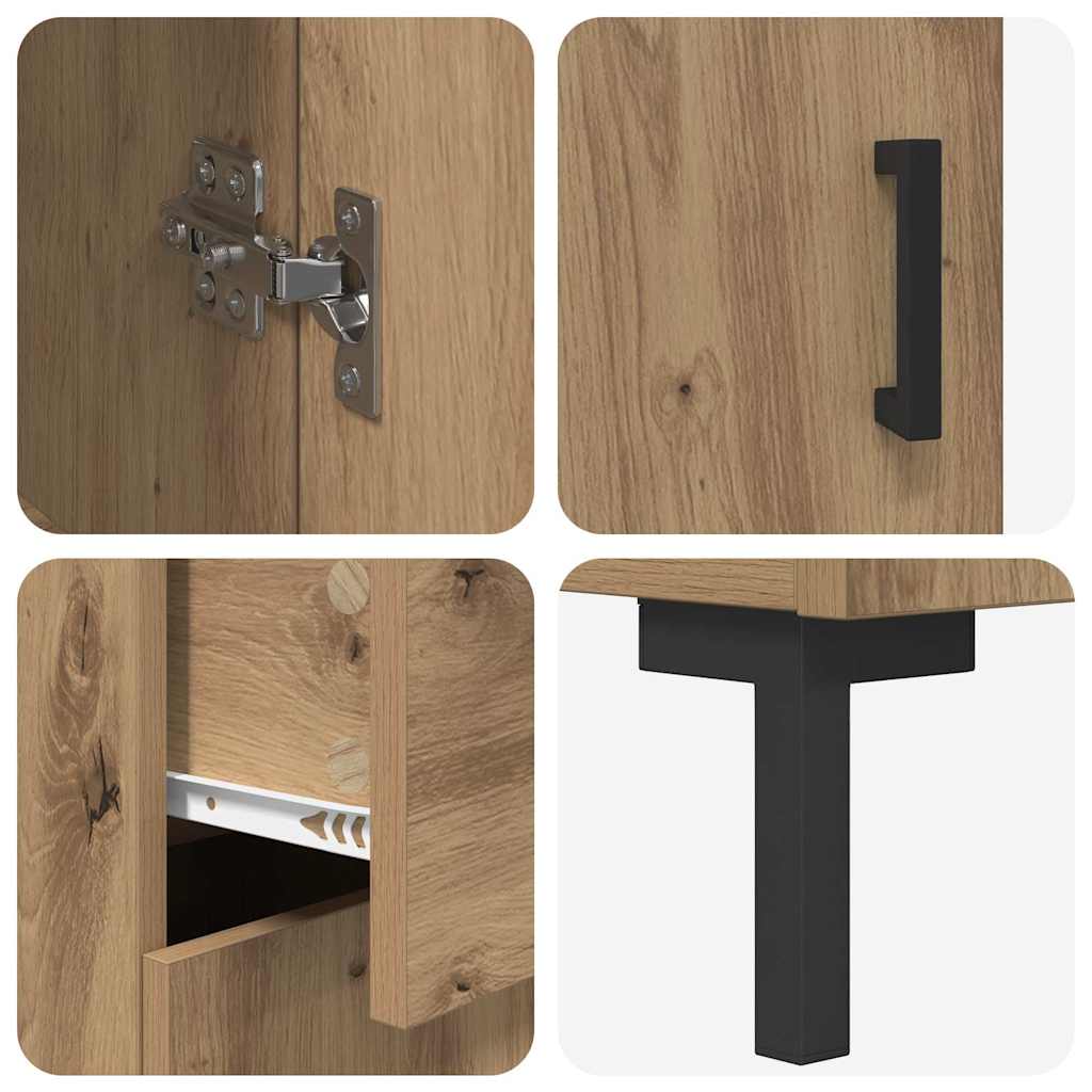 Høyskap 2 Pcs Artisan Eik 69,5 X 34 X 180 Cm Konstruert Tre