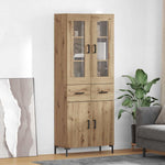 Høyskap 2 Pcs Artisan Eik 69,5 X 34 X 180 Cm Konstruert Tre
