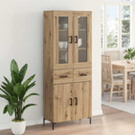 Høyskap 2 Pcs Artisan Eik 69,5 X 34 X 180 Cm Konstruert Tre