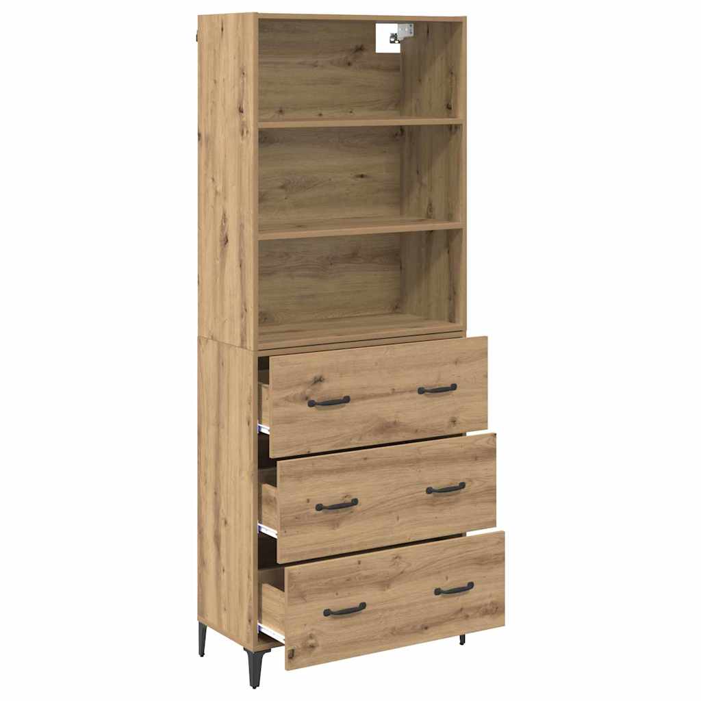 Høyskap Med Skuff Artisan Eik 69,5 X 34 X 180 Cm Konstruert Tre
