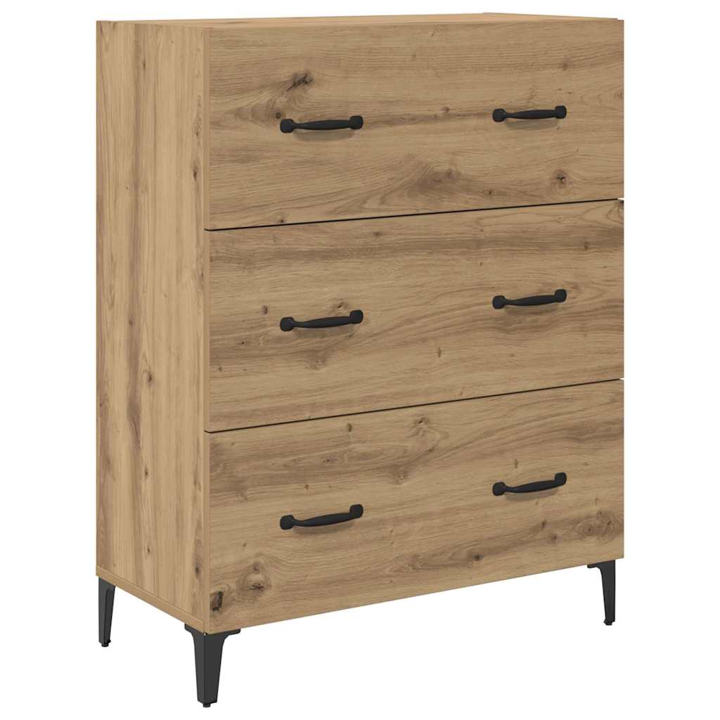 Høyskap Med Skuff Artisan Eik 69,5 X 34 X 180 Cm Konstruert Tre