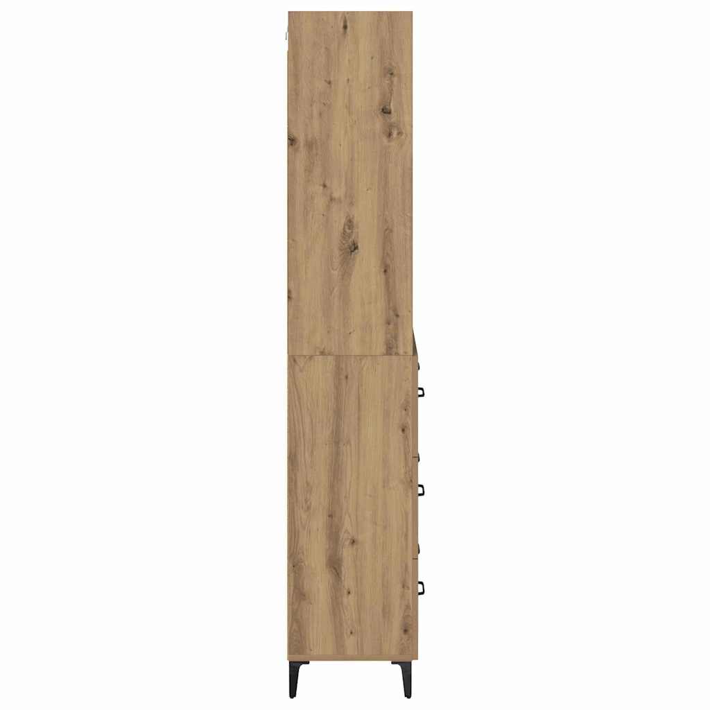 Høyskap Med Skuff Artisan Eik 69,5 X 34 X 180 Cm Konstruert Tre
