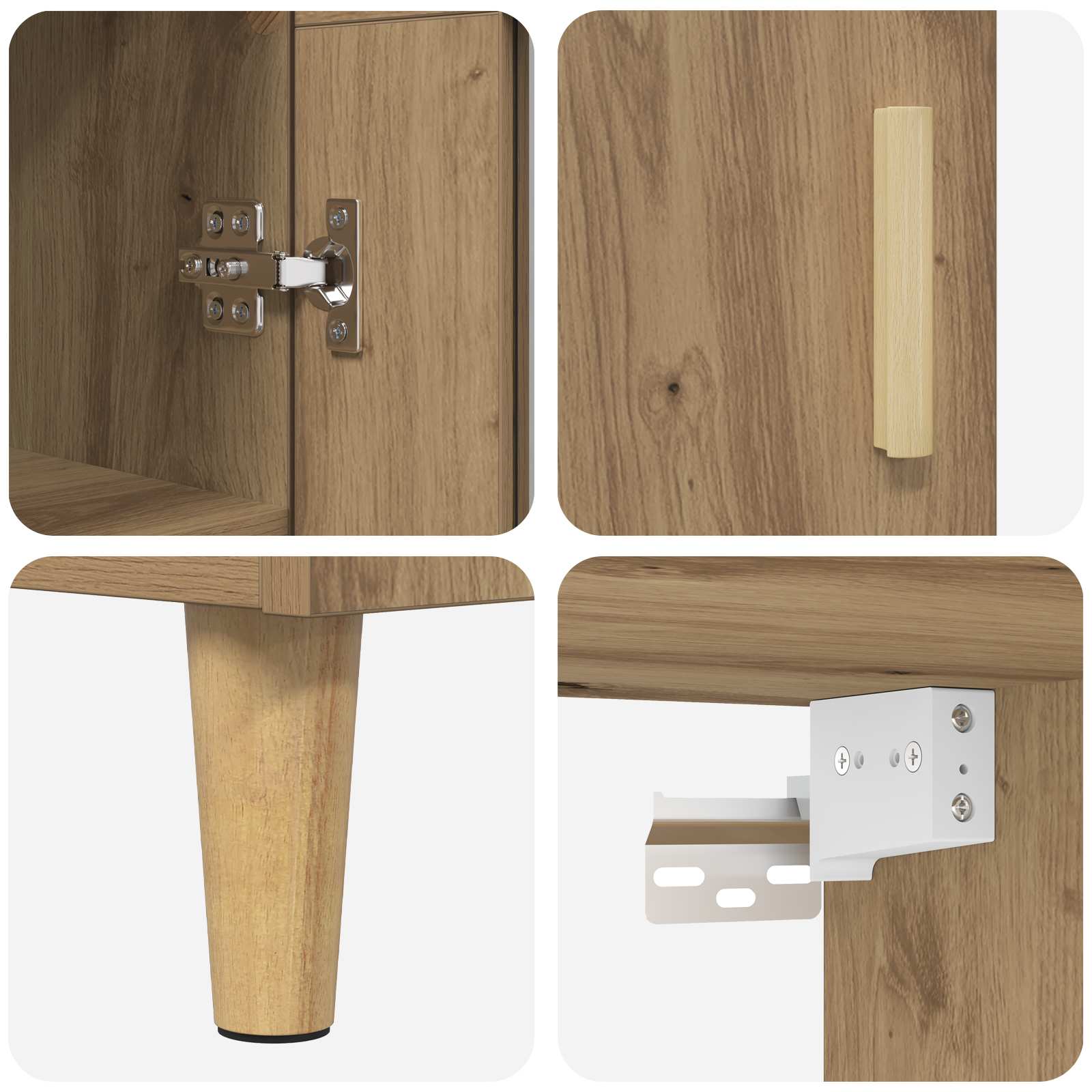 Høyskap Artisan Eik 69,5 X 34 X 180 Cm Konstruert Tre