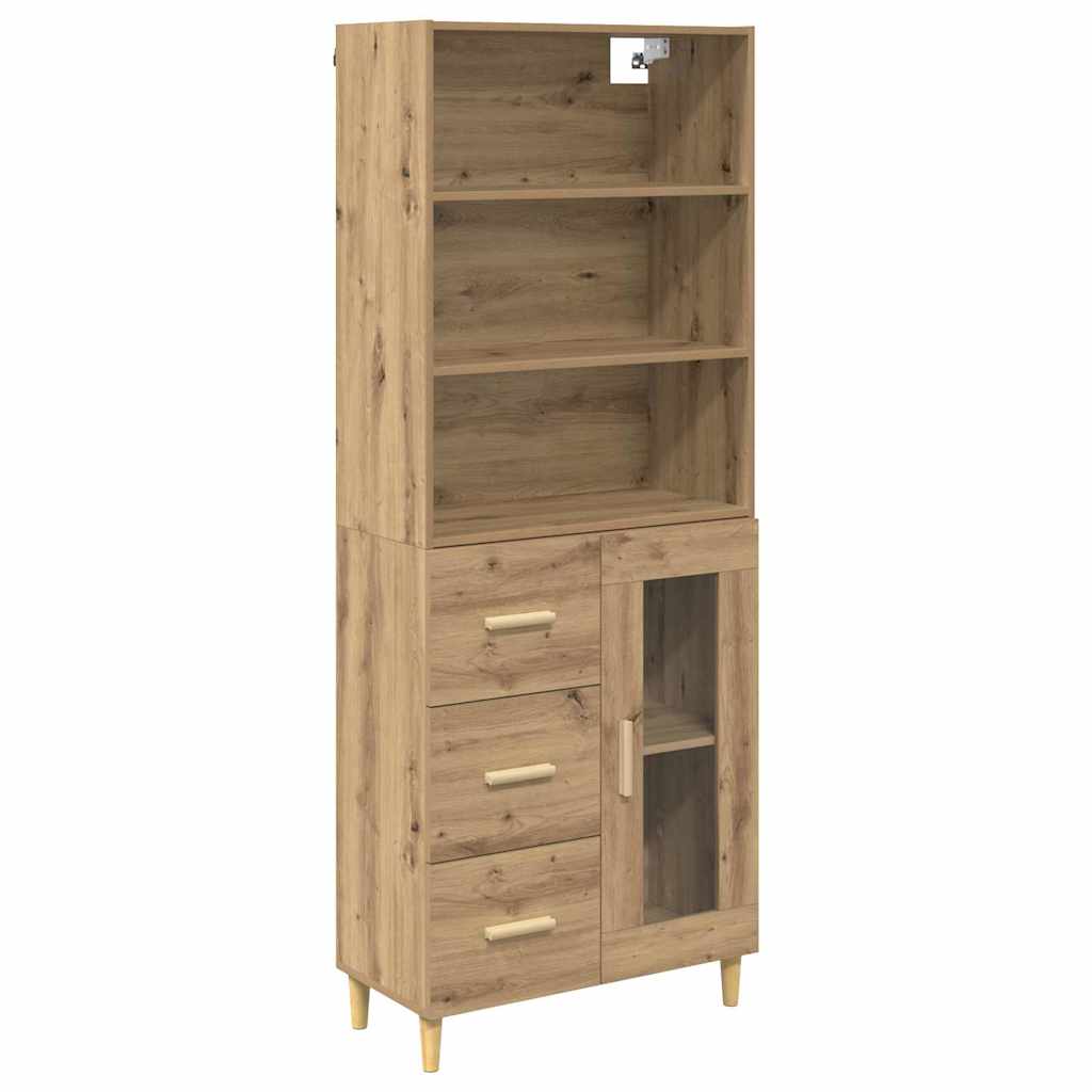 Høyskap Med Skuff Artisan Eik 69,5 X 34 X 180 Cm Konstruert Tre