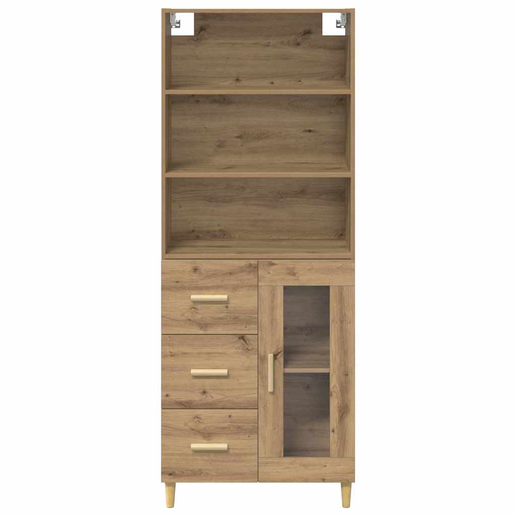 Høyskap Med Skuff Artisan Eik 69,5 X 34 X 180 Cm Konstruert Tre