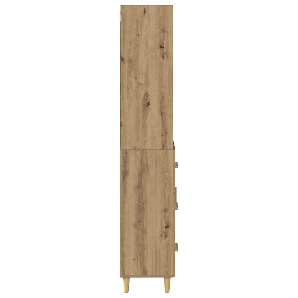 Høyskap Med Skuff Artisan Eik 69,5 X 34 X 180 Cm Konstruert Tre