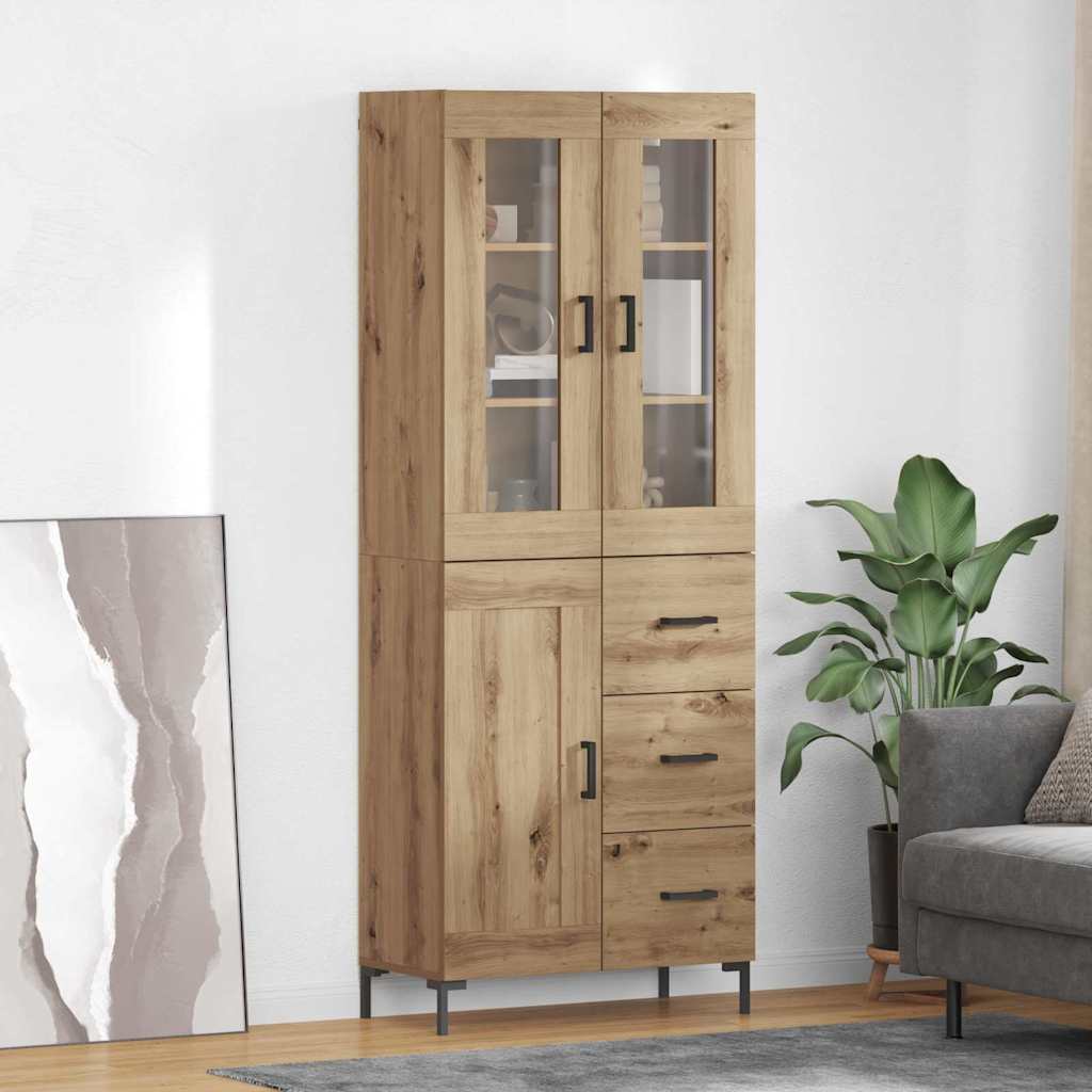 Høyskap 2 Pcs Artisan Eik 69,5 X 34 X 180 Cm Konstruert Tre