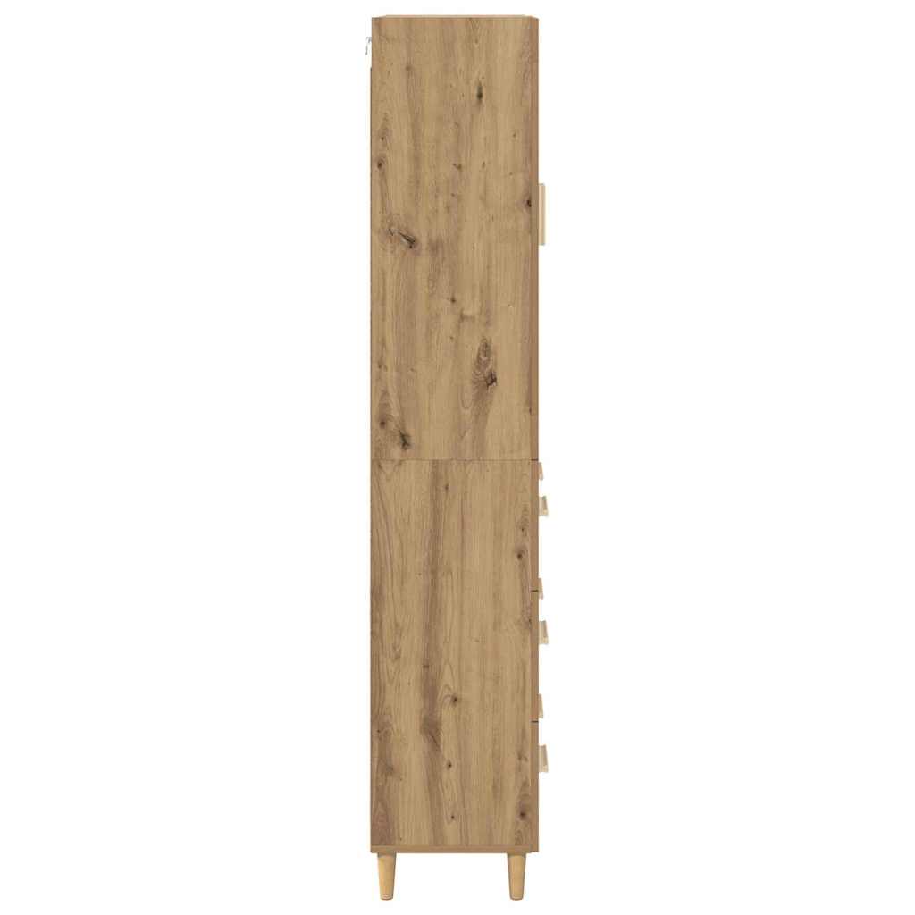 Høyskap Artisan Eik 69,5 X 34 X 180 Cm Sponplater Og Glass