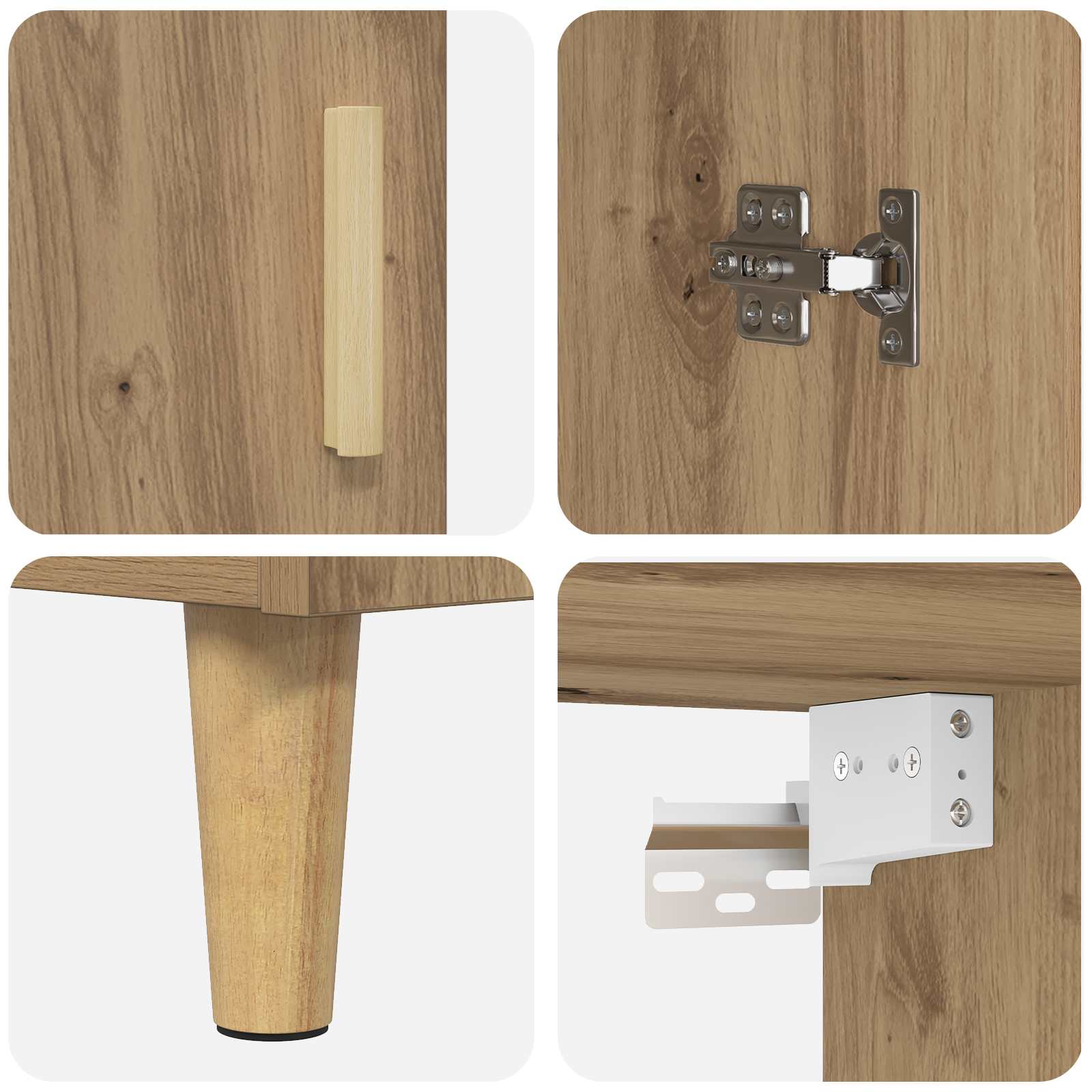 Høyskap Artisan Eik 69,5 X 32,5 X 180 Cm Konstruert Tre