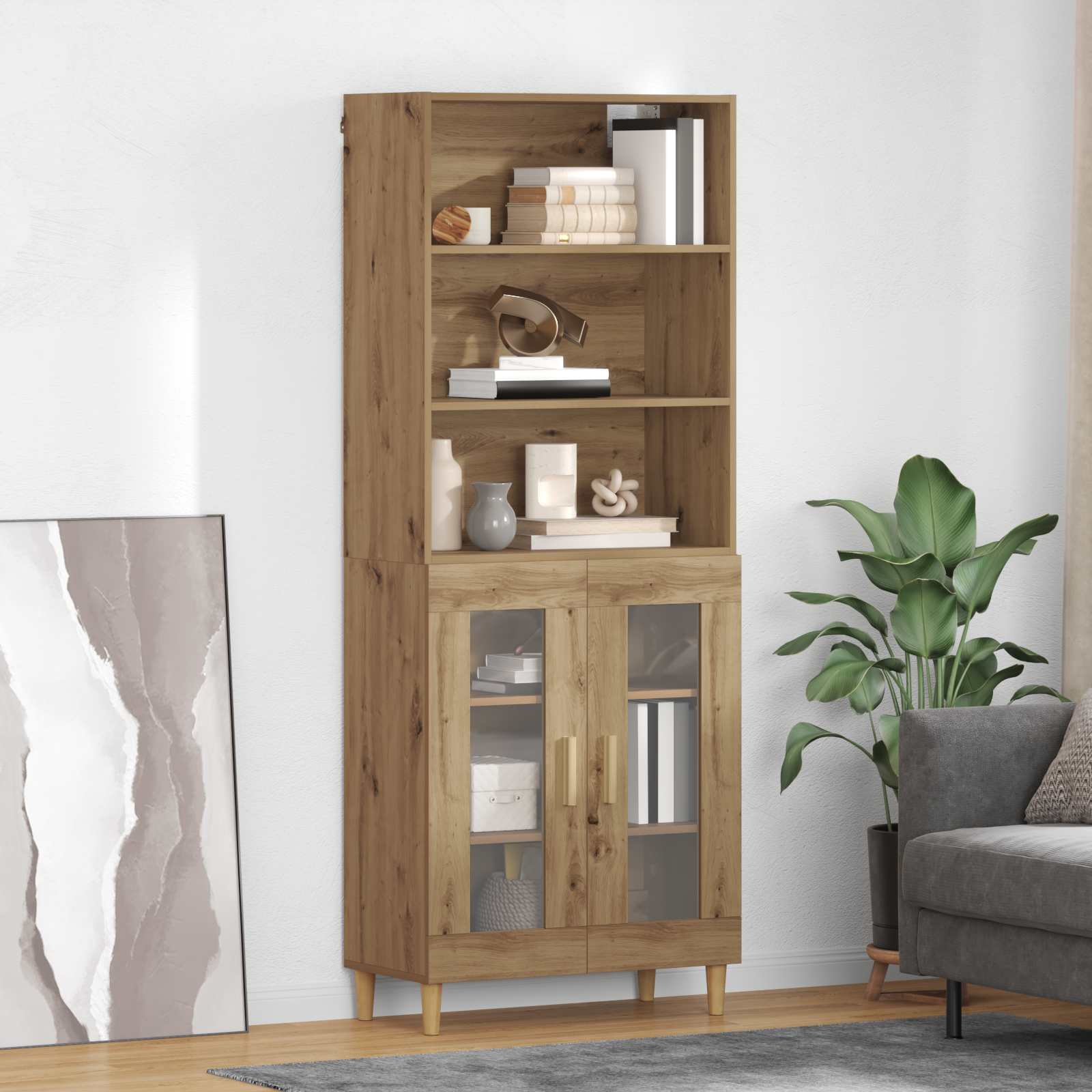 Høyskap Artisan Eik 69,5 X 32,5 X 180 Cm Konstruert Tre
