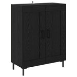 Høyskap 2 Pcs Svart Eik 69,5 X 34 X 180 Cm Konstruert Tre