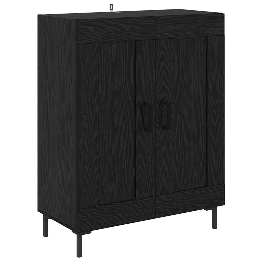 Høyskap 2 Pcs Svart Eik 69,5 X 34 X 180 Cm Konstruert Tre
