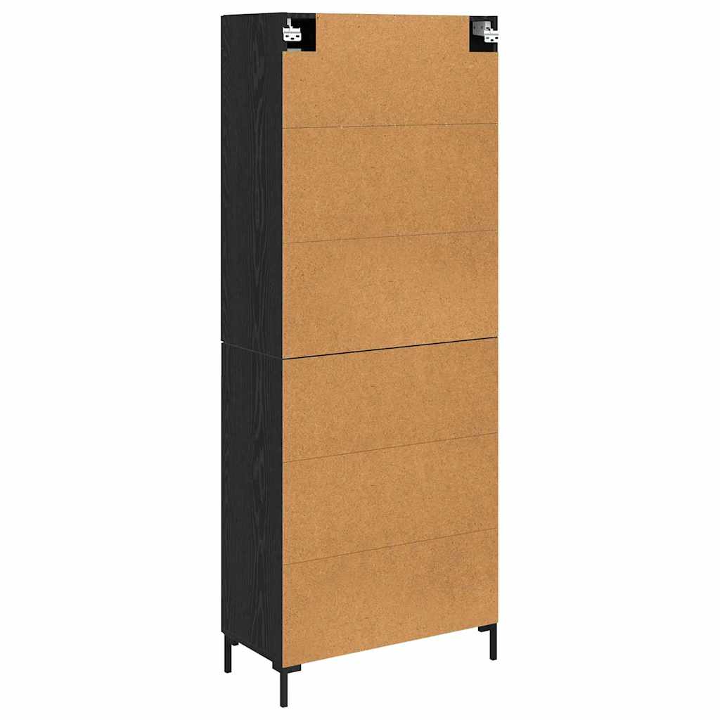 Høyskap 2 Pcs Svart Eik 69,5 X 34 X 180 Cm Konstruert Tre