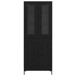 Høyskap 2 Pcs Svart Eik 69,5 X 34 X 180 Cm Konstruert Tre
