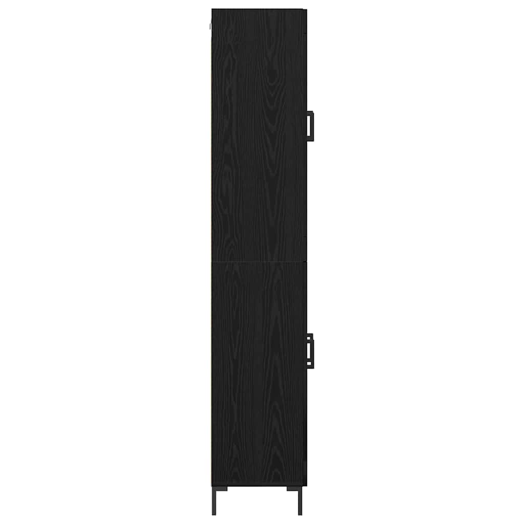 Høyskap 2 Pcs Svart Eik 69,5 X 34 X 180 Cm Konstruert Tre