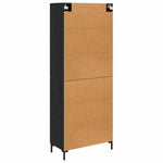 Høyskap 2 Pcs Svart Eik 69,5 X 34 X 180 Cm Konstruert Tre