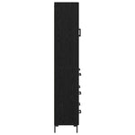 Høyskap 2 Pcs Svart Eik 69,5 X 34 X 180 Cm Konstruert Tre